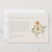 Wildflowers Botanische Tuin Trouwfoto Bedankkaart (Voorkant)