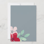 Wildflowers Bourgogne & Dusty Blue Wedding Kaart (Achterkant)