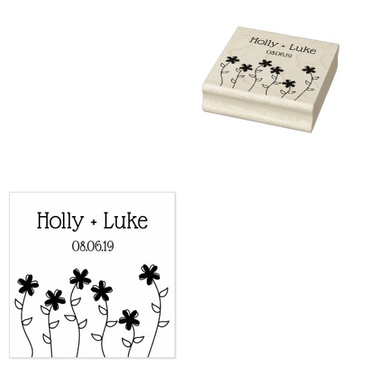 Wildflowers, Branches & Leaves for Wedding Rubberstempel (Gestempeld)