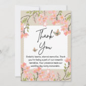 Wildflowers bruiloft bedankkaart (Voorkant)