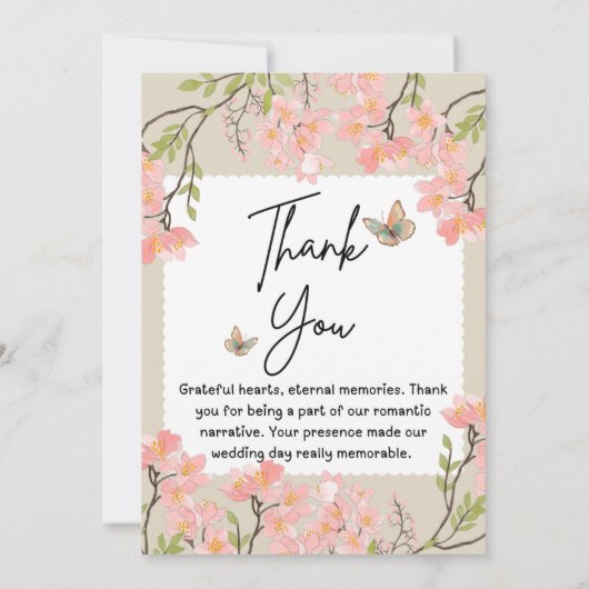 Wildflowers bruiloft bedankkaart (Achterkant)