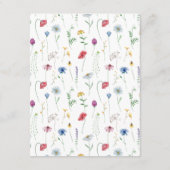 Wildflowers Bruiloft Behuizing Kaart (Achterkant)