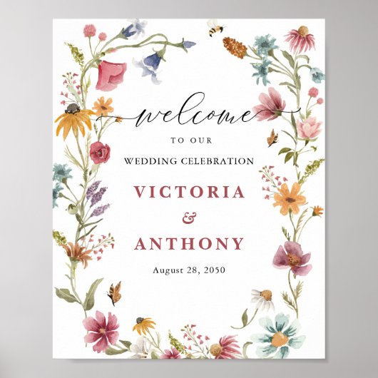 Wildflowers Bruiloft Celebration Poster (Voorkant)