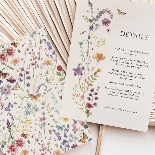 Wildflowers Bruiloft Details Behuizing Kaarten