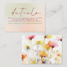 Wildflowers bruiloft details kleine behuizing Kaar