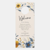 Wildflowers bruiloft shhh niet storen beige deurhanger (Achterkant)