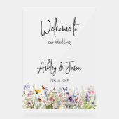 Wildflowers Bruiloft Welkom Frosted Acryl Sign Acryl Bord (Voorkant)