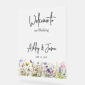 Wildflowers Bruiloft Welkom Frosted Acryl Sign Acryl Bord (Hoek)
