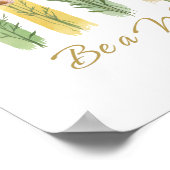 Wildflowers Brush Stroke Waterverf Green Gold Poster (Hoek)