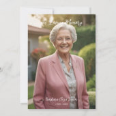 Wildflowers Bunch Minimal In Loving Memory Photo Kaart (Achterkant)