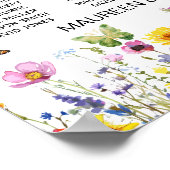 Wildflowers Butterflies 15 Tafels Trouwstoelen Poster (Hoek)