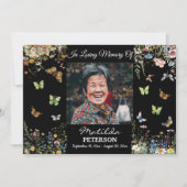 Wildflowers Butterflies 1 foto begrafenis uitnodig Kaart (Voorkant)