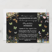 Wildflowers Butterflies 1 foto begrafenis uitnodig Kaart (Achterkant)