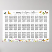 Wildflowers Butterflies 30 Tafels Trouwstoelen Poster (Voorkant)