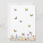 Wildflowers Butterflies Elegant Housewarming Party Kaart (Achterkant)