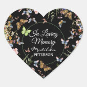 Wildflowers Butterflies Greenery Funeral Hart Sticker (Voorkant)