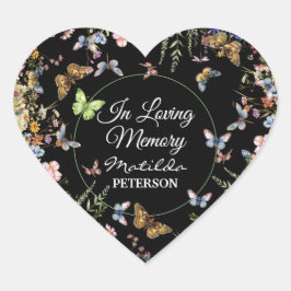 Wildflowers Butterflies Greenery Funeral Hart Sticker