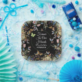 Wildflowers Butterflies Greenery Funeral Papieren Bordje (Feest)