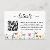 Wildflowers Butterflies QR Code Trouwdetails Informatiekaartje (Voorkant)