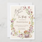 Wildflowers Butterflies Tea Party Bridal Luncheon Kaart (Voorkant)