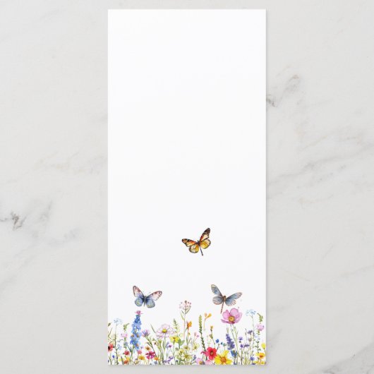 Wildflowers Butterflies Wedding Bar Menu (Achterkant)