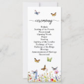 Wildflowers Butterflies Wedding Ceremony Programma (Achterkant)
