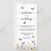 Wildflowers Butterflies Wedding Ceremony Programma (Voorkant)