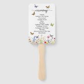 Wildflowers Butterflies Wedding Program Ceremony Handwaaier (Achterkant)