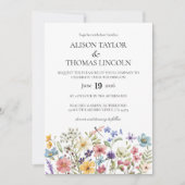 Wildflowers butterfly and dragonfly Wedding  Kaart (Voorkant)