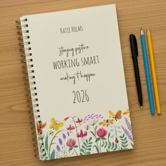 Wildflowers Butterfly Bee Positive Affirmation Planner