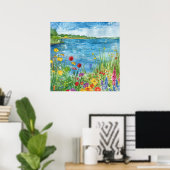 Wildflowers by a Lake Poster (Thuiskantoor)