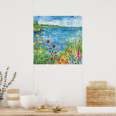 Wildflowers by a Lake Poster (Keuken)