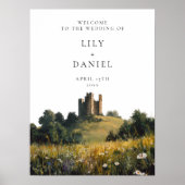 Wildflowers Castle Wedding Welcome Sign Poster (Voorkant)