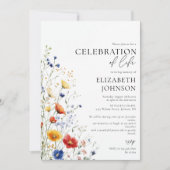 Wildflowers Celebration of Life Funeral Photo Kaart (Voorkant)