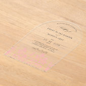 Wildflowers Chic Roze Modern Arch Clear Wedding Acryl Uitnodigingen (Laagn)