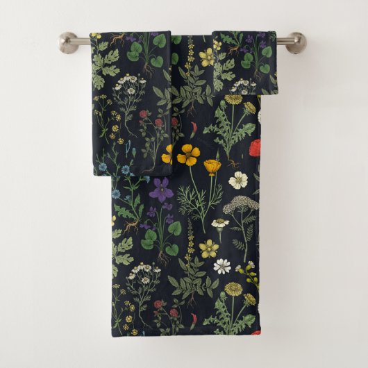 Wildflowers collage bad handdoek (Insitu)