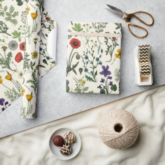 Wildflowers collage cadeaupapier