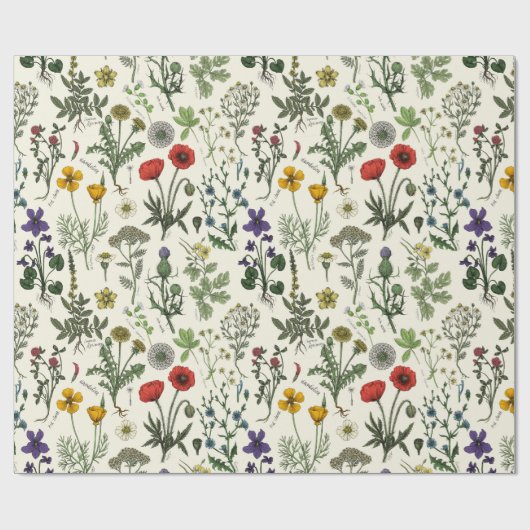 Wildflowers collage cadeaupapier (Vlak)