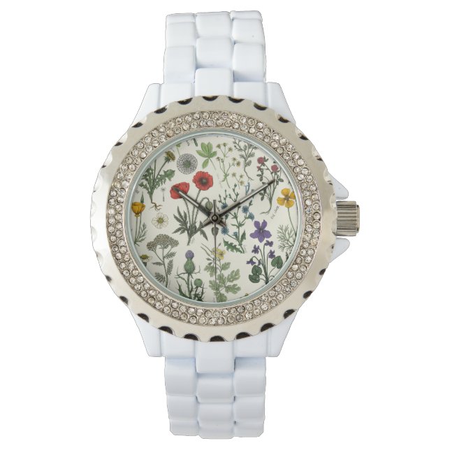 Wildflowers collage horloge (Voorkant)