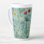 Wildflowers collage on blue latte mok (Linkerhoek)