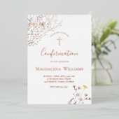 wildflowers | Confirmation Invitation Folie Uitnodiging (Staand Voorkant)