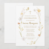 Wildflowers Confirmation Invitation  Kaart (Voorkant / Achterkant)