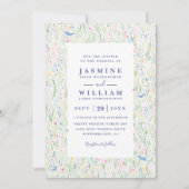 Wildflowers Cottage Elegante Moderne QR Code Bruil Kaart (Voorkant)