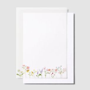  Wildflowers Cottagecore Wedding Overlay Vellum Uitnodigingen