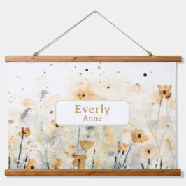 Wildflowers Custom Name Hout Topped Wall Tapestry Hangend Wandkleed