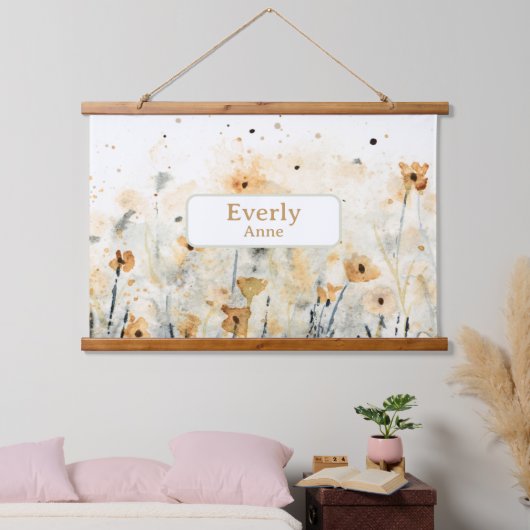 Wildflowers Custom Name Hout Topped Wall Tapestry Hangend Wandkleed (Slaapkamer)