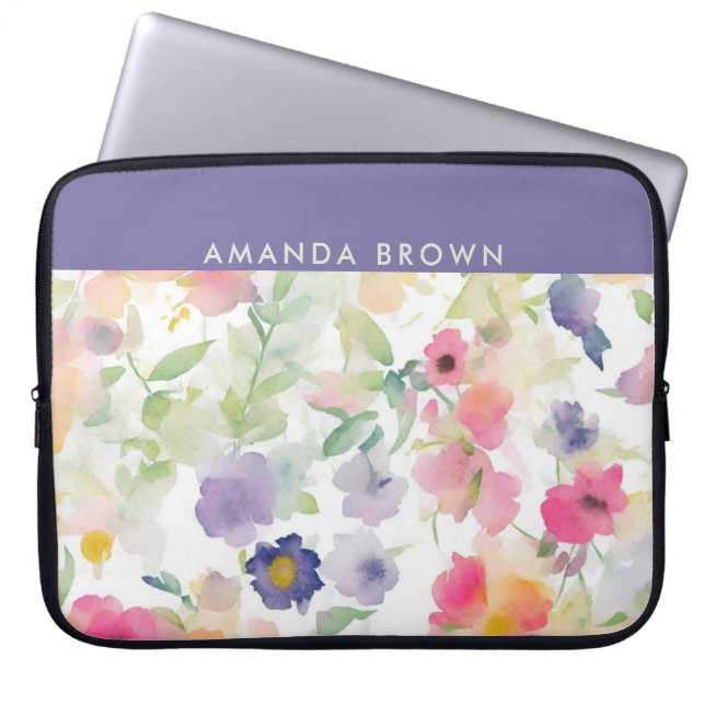 Wildflowers Cute Trendy Chic Stylish  Laptop Sleeve (Voorkant)