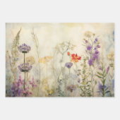 WILDFLOWERS DECOUPAGE DECORATIEF PAPIER SET INPAKPAPIER VEL (Voorkant 3)