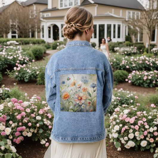 Wildflowers Denim Jacket (Huwelijk Achterkant)