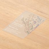  wildflowers design First Holy Communion Acryl Uitnodigingen (Laagn)